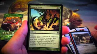 [ASMR] MTG Opening Theros Booster with NEW Playmat! (Ear-to-Ear Whispering, Crinkling)