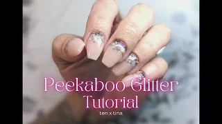 Peekaboo glitter nails with dip | ten x tina