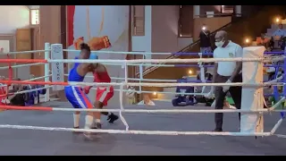 NSF: Omole Dolapo ( LG) 56 KG won his first fight in Boxing against Sakiru Olaleye ( FCT).