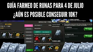 ¿CUANTAS RUNAS CONSIGUE UN F2P DE AQUÍ A 4 DE JULIO? | GUÍA DE FARMEO | ¿1K 5K O 10K DE RUNAS? |MCOC