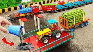 Top diy tractor making mini Concrete Bridge construction | Rescue Tractor Collapsed Bridge | HP Mini