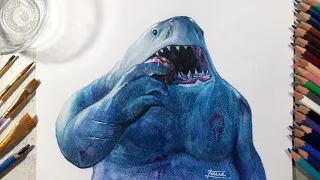 Drawing King Shark (The Suicide Squad) | Fame Art