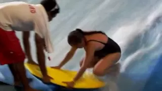 Rachel, top comes off on water board ride!