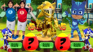 Tag with Ryan PJ Masks Catboy vs Sonic Dash Excalibur Sonic New Character Unlocked - All Costumes