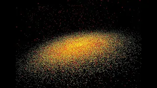 Birth of a galaxy,  SPH with  100 000 particles / stars