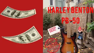 Harley Benton PB-50 Telecaster bass. 100 euro bass?!?!? Short demo