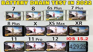 6s Plus vs 7 vs 7 Plus vs 8 vs 8 Plus vs X vs XS Max vs XR vs 11 vs 11 Pro vs 12 Battery Test 2022