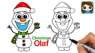 How to Draw Olaf Snowman Christmas Winter Holiday