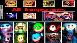 FNAF 1 2 3 4 5 6 Security Breach ALL JUMPSCARES VS Poppy Playtime ALL JUMPSCARES