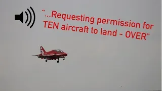 Red Arrows landing at NCL Airport [with ATC comms]