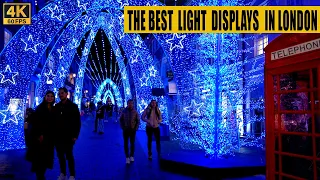 🎄Best London Christmas Lights 2021🌟 - Central London Night Walk [4K 60fps]