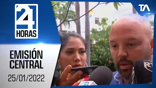 Noticias Ecuador: Noticiero 24 Horas 25/01/2022 (Emisión Central)