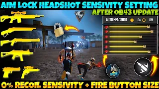 PERFECT ( AIM LOCK 🔒) HEADSHOT SENSITIVITY SETTING | FREE FIRE NEW HEADSHOT TRICK | AIM LOCK TRICKFF