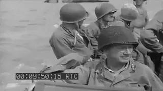 INVASION OF GUAM: GEN. HOLLAND M. SMITH APPROACHES BEACH IN DUKW - 07-25-1944 - NO SOUND
