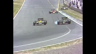 [50fps] Senna's intense challenge on Mansell - 1986 Spanish GP