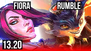 FIORA vs RUMBLE (TOP) | 1.9M mastery, 9/1/1, 400+ games, Godlike | KR Diamond | 13.20