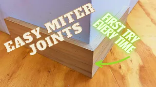 Easiest Way To Cut Miter Joints!  Pro Tips For Carpenters. Get It Right The First Time!  Woodworking