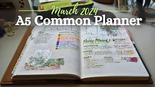 March in my A5 Sterling Ink Common Planner | 2024 Planner Flip Through