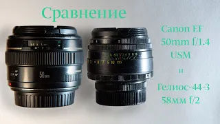 Сравнение Canon EF 50mm f/1.4 USM с Гелиос-44-3