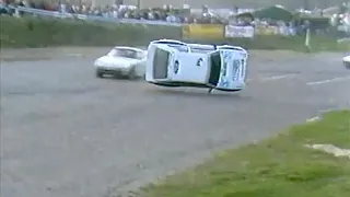 Martin Schanche How not to celebrate Ford Escort Xtrac European Rallycross 1985 Estering Final.