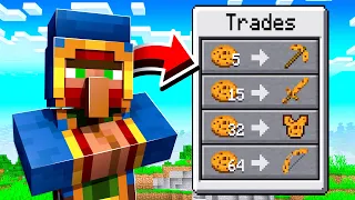 Minecraft But Villagers Trade OP Cookies...