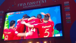 Cristiano Ronaldo free kick goal vs Spain @ 2018 FIFA World Cup Fan Fest