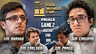 Magnus, wala sa KUNDISYON, FABI pwersadong mag PILIT!! | FIDE World Cup 2023 Game 2