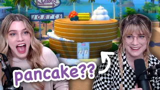 we tried making a diner but its PANCAKES in the sims 4