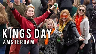 🎉 Kings Day Amsterdam 2023 Street Party Boat Festival Walking Tour 4K