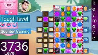 Candy crush saga level 3736 । No boosters । Tough level । Candy crush 3736 help । Sudheer Gaming