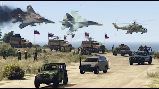 Ukrainian Airforce Attack to Destroy Russian Army Weapons Convoy | Russia Ukraine War - GTA 5