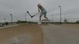 Scooters ripping it up at a local skate park filmed in vr 180