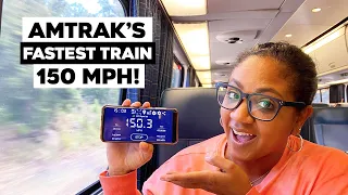 Amtrak Acela First Class From New York City To Boston at 150 MPH! America's Fastest Train!