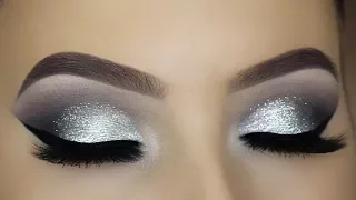 Classic Silver Glitter Eye Makeup Tutorial