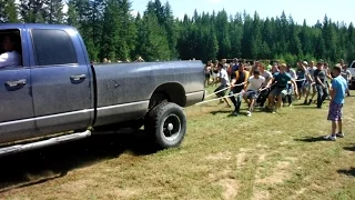 People vs Truck Tug of War