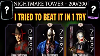 MK Mobile. I Tried to Beat Battle 200 in Nightmare Tower in 1 TRY! GONE WRONG!