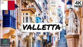 🇲🇹 VALLETTA | MALTA | 4K | A walking tour through Malta's capital city