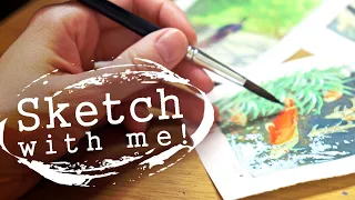 Sketch With Me! #7 Painting Landscape Experiments with Gouache