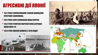 Утворення вогнищ війни на Далекому Сході, Африці та Європі. Вісь “Берлін – Рим – Токіо”.