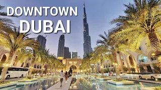 Dubai Evening Walk 4K | Downtown Dubai | Souk Al Bahar | United Arab Emirates 🇦🇪