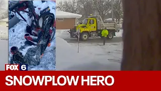 Wisconsin snowplow hero saves garage from fire | FOX6 News Milwaukee