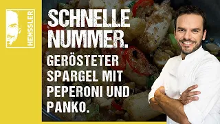 Schnelles gerösteter Spargel mit Peperoni und Panko Rezept von Steffen Henssler