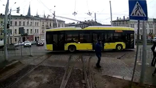 Ukraine, Lviv | tram 1 | cab view