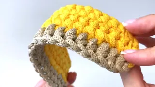 Crocheting the edge | Knitting from knitted yarn and cord | Soft Decor - Tatiana Chakur