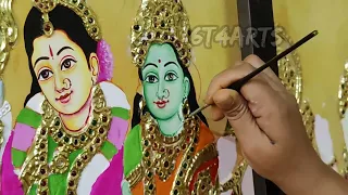 BIG SIZE TANJORE PAINTING PART 20 || Colours palette || Srinivasa kalyanam || 6T4 Arts