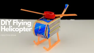 Make an Amazing Flying Helicopter With Matches and DC Motor - Homemade Helicopter Idea