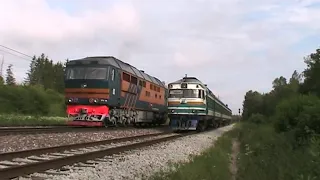 Дизель-поезд ДР1А и тепловоз ТЭП70-0201 2 / DR1A DMU and TEP70-0201 2