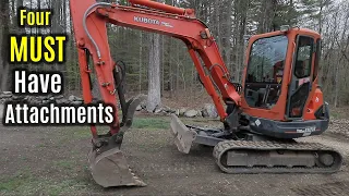 MY Favorite / MUST have Excavator Attachments | Thumb Ripper Forks & Bucket | KUBOTA KX121-3
