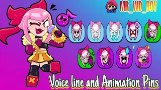 New Brawler Melodie 🧛🏻‍♀️ Voice line and Animation Pins 😍