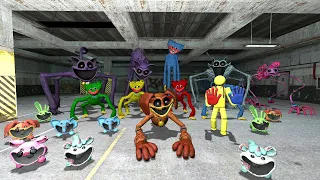 All Poppy Playtime Chapter 3 Monsters Chase with Grabpack in an abandon Mall Parking in Garry's Mod